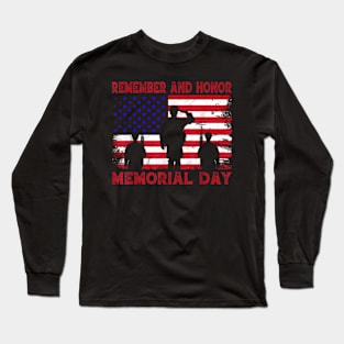 And Honor Memorial Day Flag American Long Sleeve T-Shirt